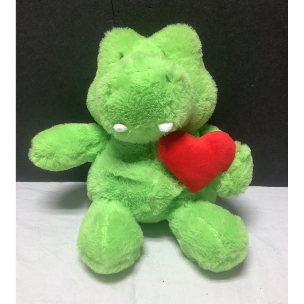 Green Alligator Gator Plush 13 Inch Red Heart MTY International Stuffed Animal